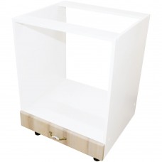 Corp pentru cuptor incorporabil cu sertar Zebra, alb/MDF Sonoma, fara blat, 60 x 82 x 57 cm